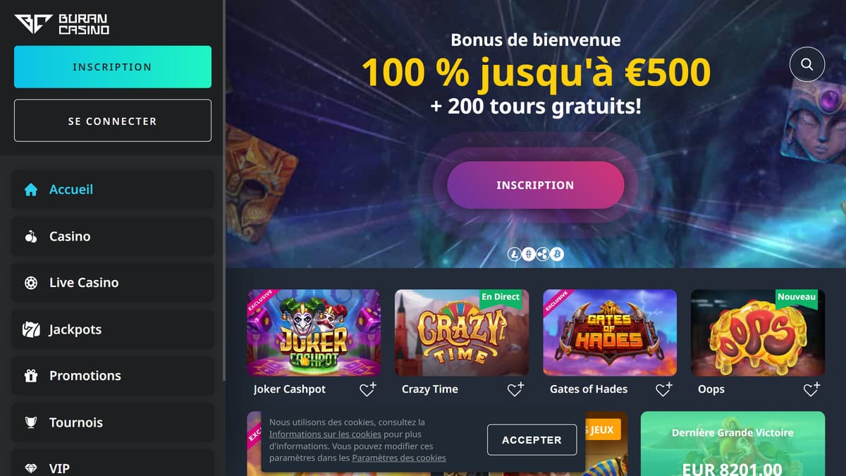 leader Buran Casino bonus hebdomadaire offre en France