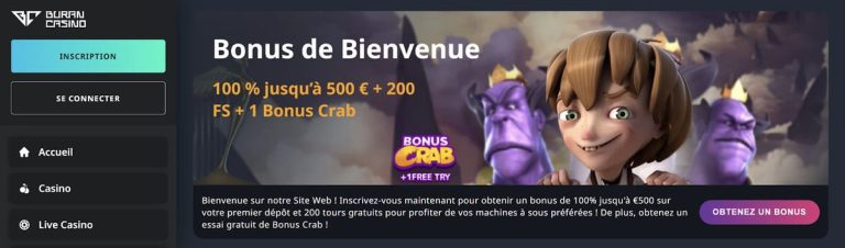 Buran Casino bonus bienvenue
