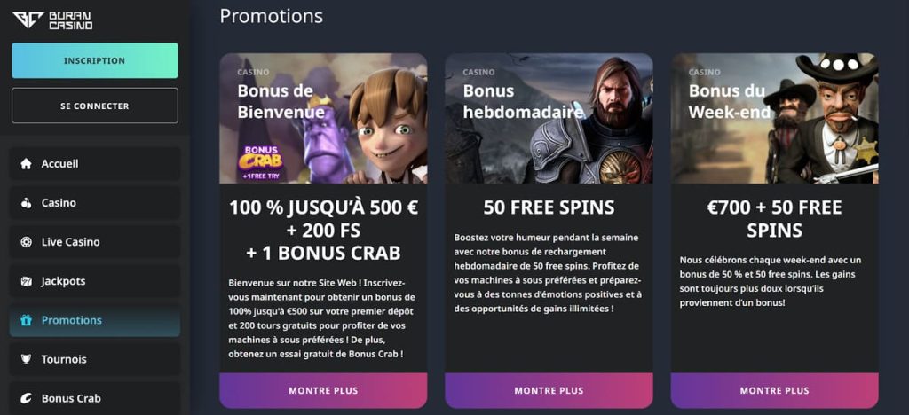 Buran Casino promotions